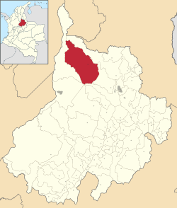 Location of the municipality and town of Sabana de Torres in the Santander  Department of Colombia.
