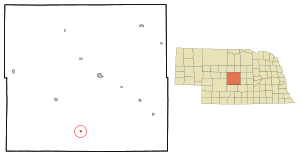 Location within Custer County and Nebraska