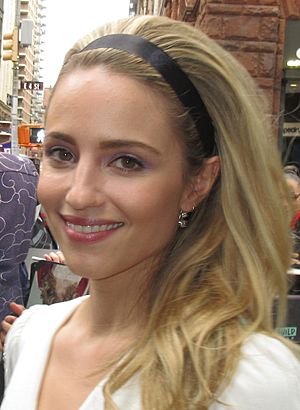 Dianna Agron with a bouffant hair style