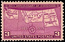 Four-state 50th anniversary 1939 U.S. stamp.1