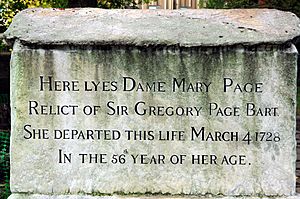 Grave of Dame Mary Page, Bunhill Fields (43069014770)