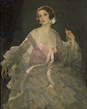 Hazel in rise and grey john lavery