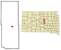 Location in Hyde County and the state of South Dakota