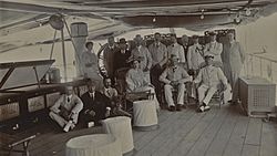 Lord and Lady Curzon and staff on tour of Persian Gulf 1903