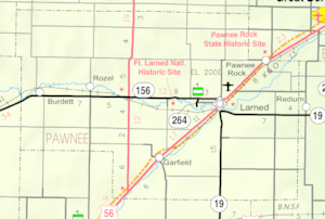Map of Pawnee Co, Ks, USA