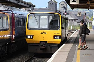 Newton Abbot - GWR 143612 Paignton train in platform 2