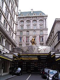 The Savoy hotel's front entrance
