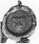 Seal of Vygantas (Duke of Kernavė) with Vytis (Waykimas), 1388