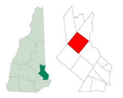 Location within Strafford County, New Hampshire