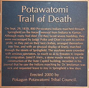Trail of Death marker Springfield (cropped)