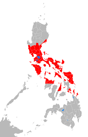 Affected Philippine provinces by typhoon Xangsane 2006