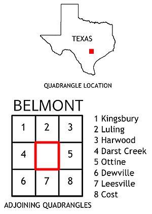 Belmont is south of Kingsbury-Luling