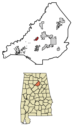 Location of Nectar in Blount County, Alabama.
