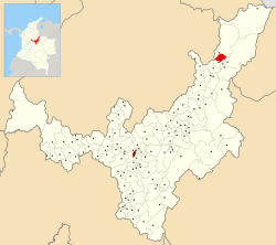 Location of the municipality and town of El Espino, Boyacá in the Boyacá Department of Colombia.