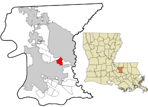 Location in East Baton Rouge Parish and the state of Louisiana.