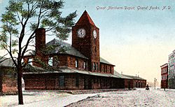 Great Northern Depot, Grand Forks, ND circa 1913