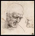 Leonardo da Vinci - Study of Two Warriors' Heads for the Battle of Anghiari - Google Art Project