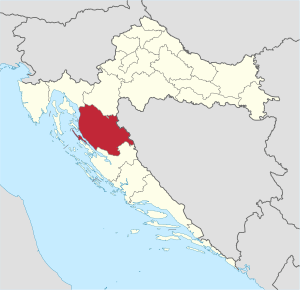 Lika-Senj County within Croatia