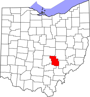 Map of Ohio highlighting Perry County