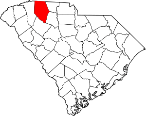 Map of South Carolina highlighting Spartanburg County