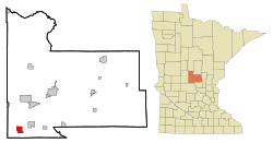 Location of Upsala, Minnesota