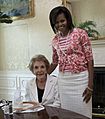 Nancy Reagan with Michelle Obama cropped