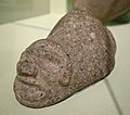Three-pointed sculpture with carved face (zimi), Taino Culture, Puerto Rico, c. 1000-1494 AD, stone - Fitchburg Art Museum - DSC08790