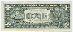 United States one dollar bill, reverse
