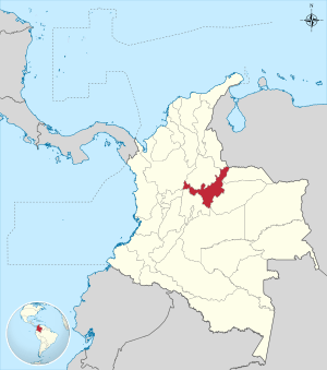 Location of Boyacá in Colombia