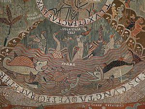 Detalle del tapiz de la Creación, de la Catedral de Gerona o Girona, Cataluña, España
