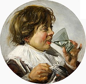 Frans Hals - Brustbild eines lachenden Knaben mit Weinglas