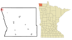 Location of St. Vincent, Minnesota