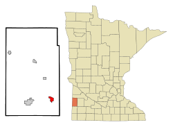 Location of Tylerwithin Lincoln County, Minnesota