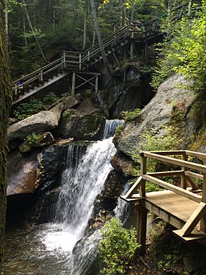 Lost River Gorge waterfall and platform