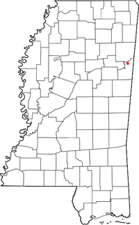 Location of Kolola Springs, Mississippi