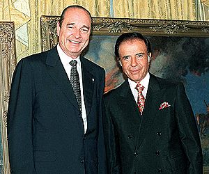 Menem y Chirac en Alvear Palace Hotel