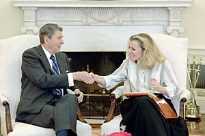 President Ronald Reagan and Peggy Noonan