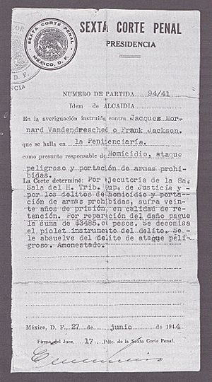 Sentencia definitiva condenando a Ramón Mercader en 1944 - 'Ramón Mercader, mi hermano' (Luis Mercader y Germán Sánchez)