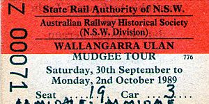 Wallangarra rail ticket 1989