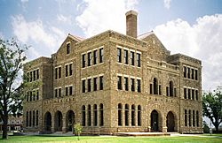 The Archer County Courthouse in Archer City: The Romanesque style structure was added to the National Register of Historic Places in 1977.
