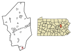 Location of Centralia in Columbia County, Pennsylvania.