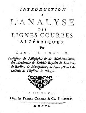 Cramer - Introduction a l'analyse des lignes courbes algebriques, 1750 - 1262149