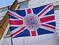 Flag Celebrating the Coronation of King Charles III in Bexley High Street