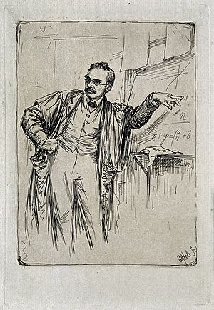 George Chrystal. Etching by W. Hole, 1884. Wellcome V0001125