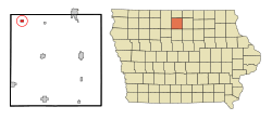 Location of Woden, Iowa