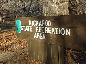 Kickapoo State Park Entrance Sign