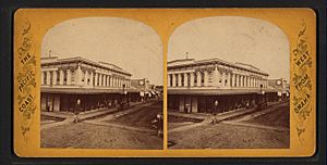 Main Street, Stockton, California, from Robert N. Dennis collection of stereoscopic views
