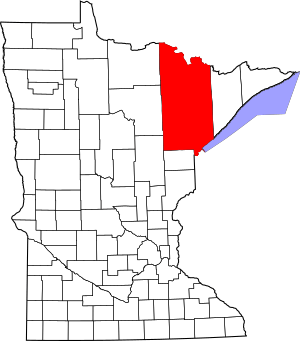Map of Minnesota highlighting St. Louis County