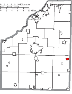 Location of Bradner in Wood County