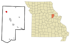 Location of Wellsville, Missouri